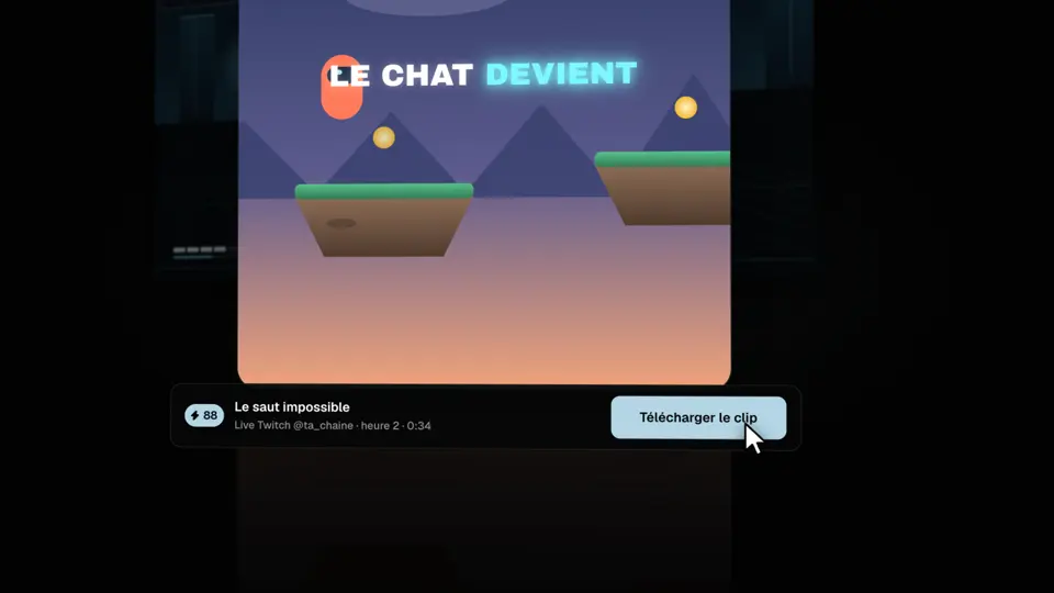 Un clip vertical sous-titré, prêt à télécharger
