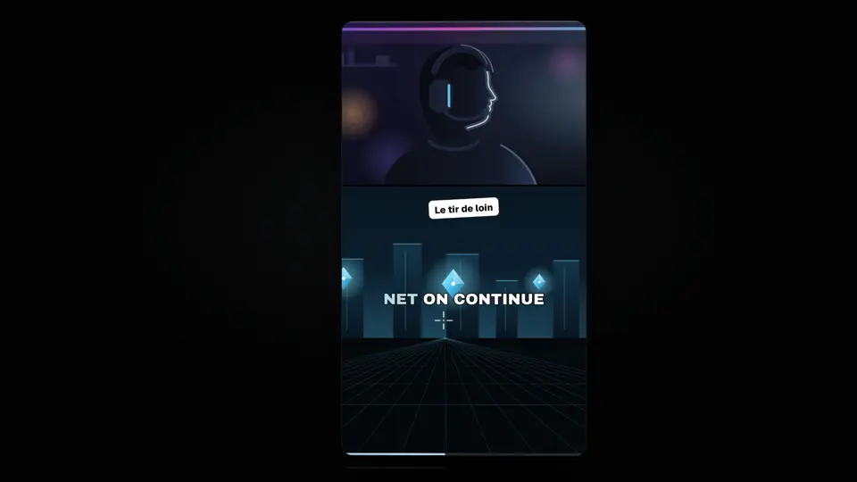 Clip vertical : la facecam en haut, le jeu en bas