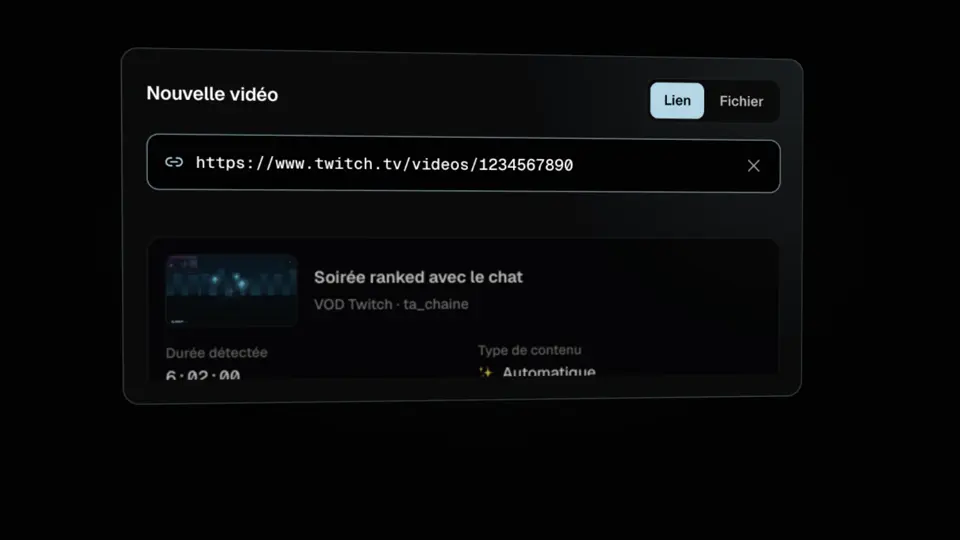 Import d’une VOD Twitch par son lien dans EditorLAB